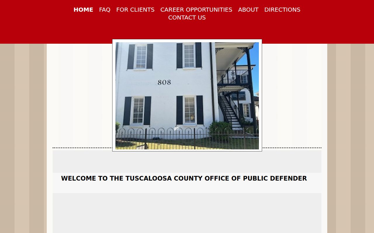 Tuscaloosa County criminal court records Public Defender office