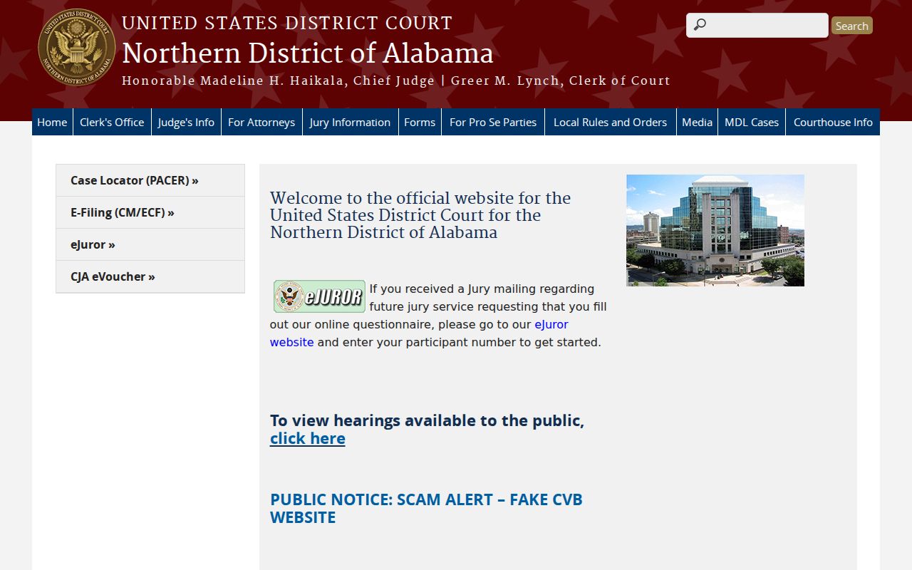 Tuscaloosa County District Court records compared with federal court