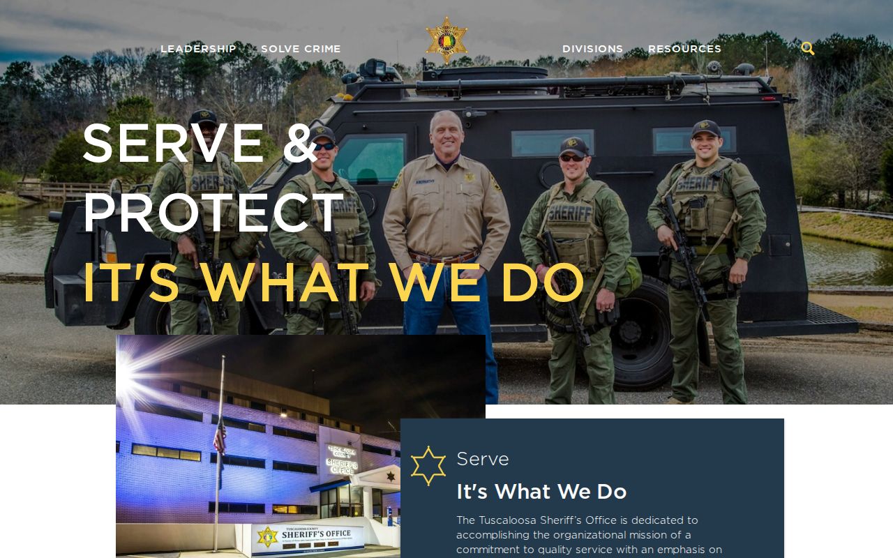 Tuscaloosa County inmate records links on the Sheriff home page