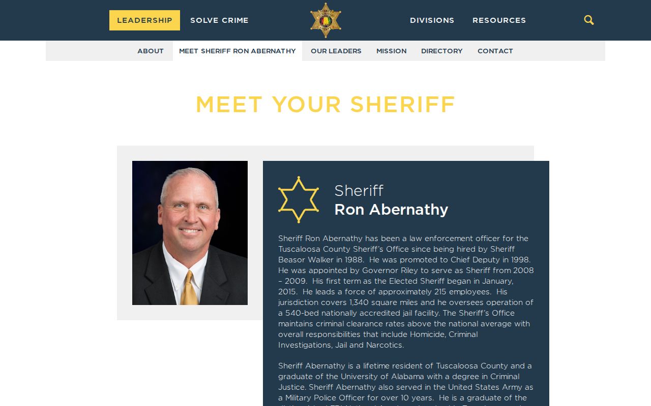 Sheriff Ron Abernathy and Tuscaloosa County inmate operations