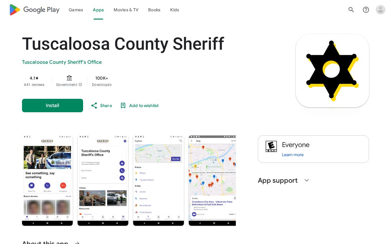 Tuscaloosa County warrant search official Android sheriff app
